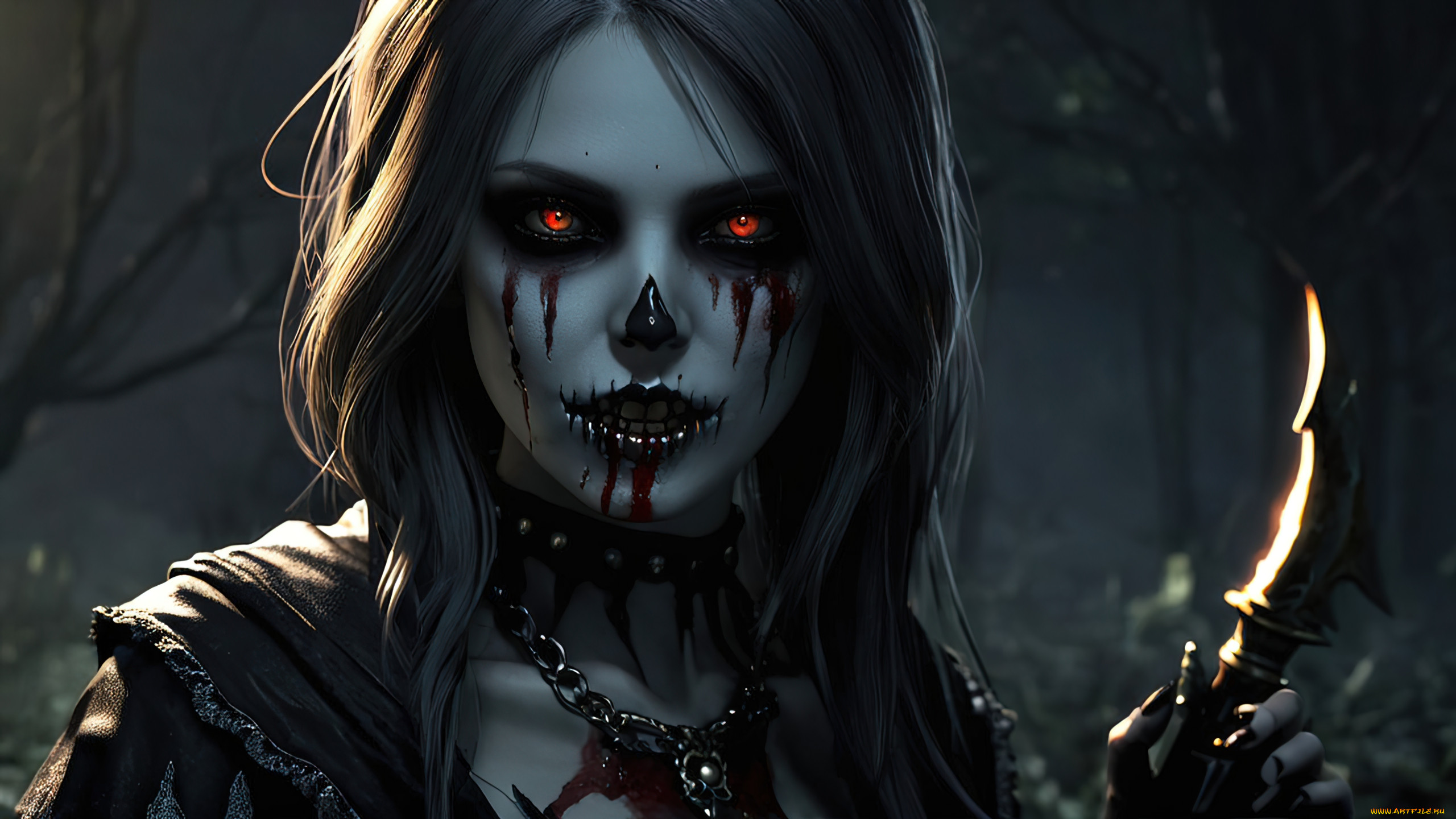 zombie girl 01 - by biovolkvk, 3 ,  , horror, , , , , hd